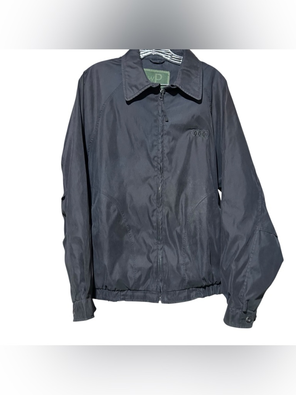 WEATHERPROOF Vintage Black Audi Embroidered Bomber Jacket Men’s Large